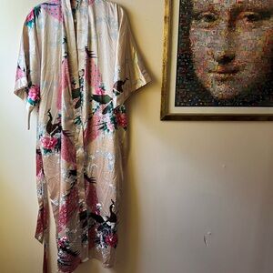 Pink Kimono Lounge Robe
